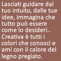 Il calore del legno abbinato alla sostanza e corposità del materiale. 